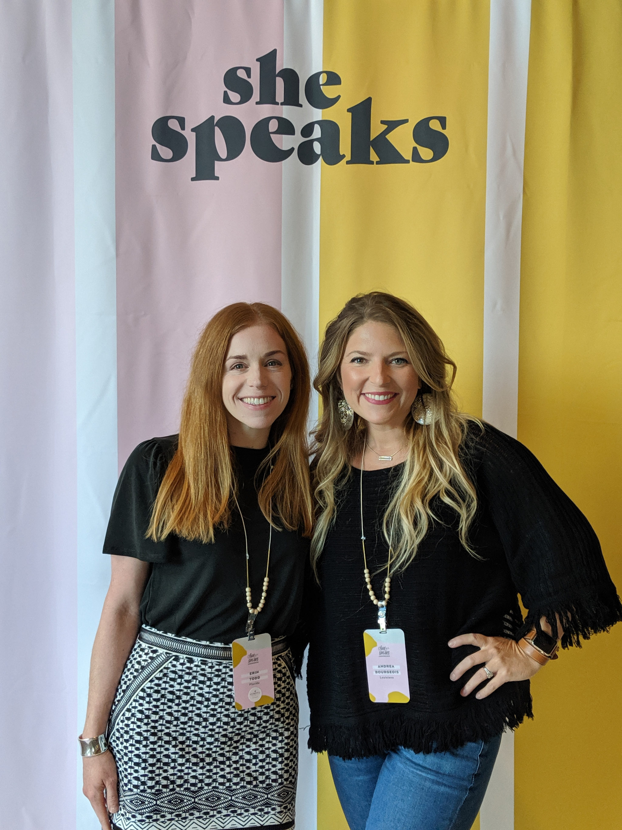 Erin Todd and Andrea Bourgeois at She Speaks 2019